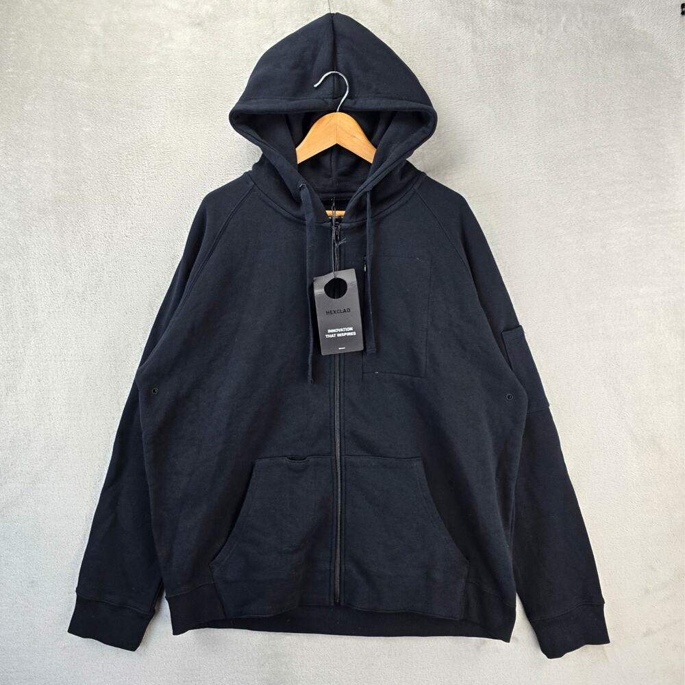 Hexclad Zip Up Hoodie Mens XL Black Chef Ramsey Cookware Apparel Sweatshirt